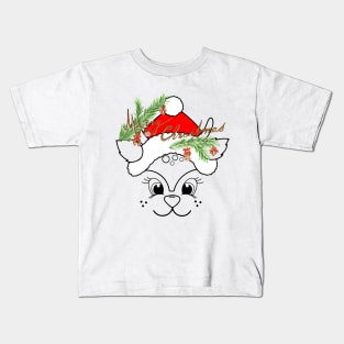 Funny Christmas Holiday Reindeer Cartoon Kids T-Shirt